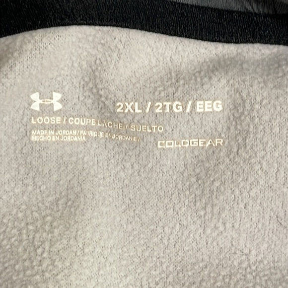 Under Armour Big Logo Mid-Weight Hoodie Loose Fit Sweatshirt Gray Men's Sz 2XL - Picture 9 of 11